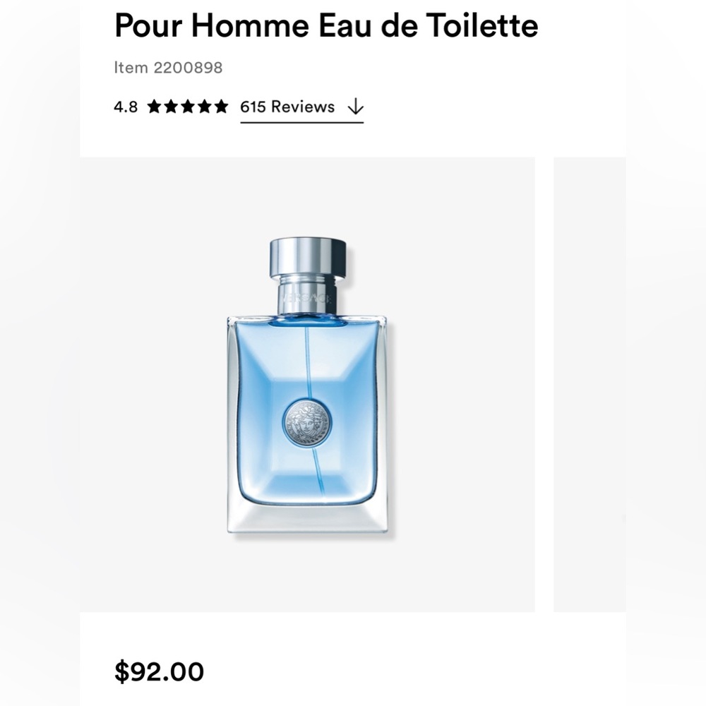New Versace Pour Homme Eau de Toilette Cologne 3.4 oz